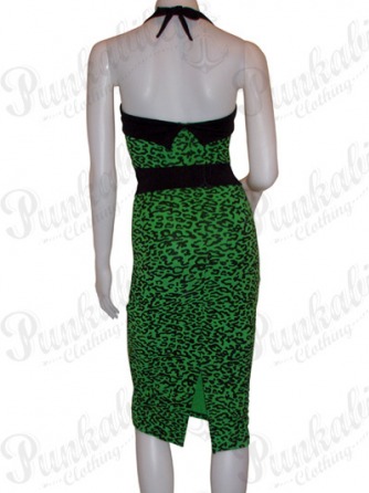 Green Rockabilly Leopard Dress