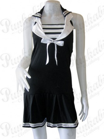 Black and White Sailor Mini Dress