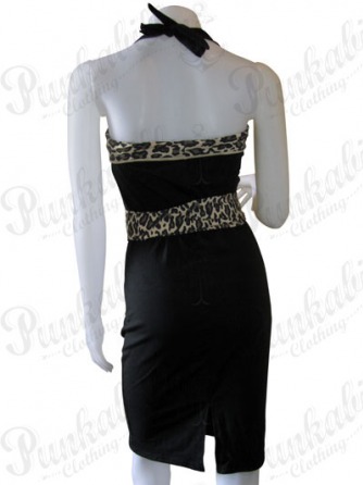 Black Rockabilly Leopard Dress