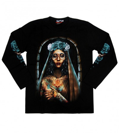 Maria Tattoo Long Sleeves Men Shirt