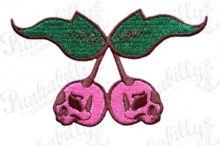 Pink Cherry Skulls Punk Patch