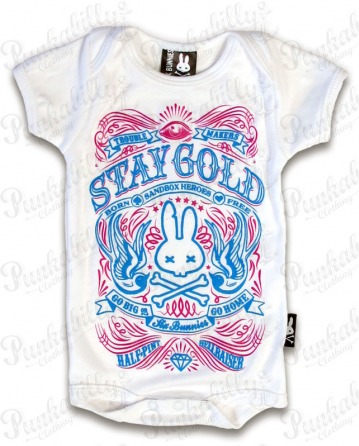 Rockabilly White "Stay Gold" Baby Onesie