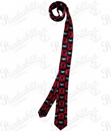 Crossbones Cat Punk Tie