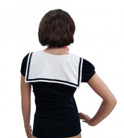 Navy Blue Sailor Top & Red Ribbon