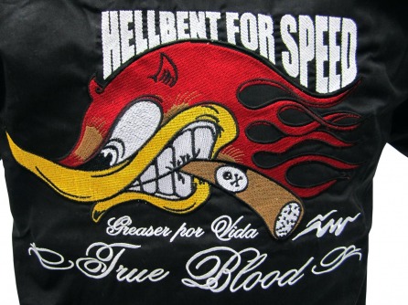 "HEELBENT FOR SPEED" Embroidered Work Shirt