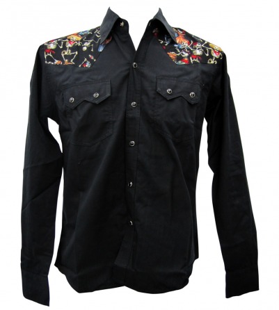 Mexican Skulls Party Long Sleeve Work Shirt