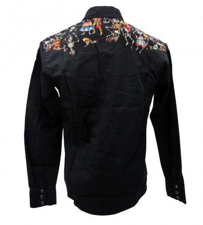 Mexican Skulls Party Long Sleeve Work Shirt