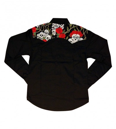 Skulls & Roses Long Sleeve Work Shirt