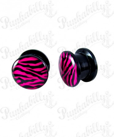 Pink Zebra Design Acrylic Plug