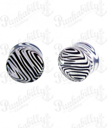 Black And White Acrylic Zebra Plug