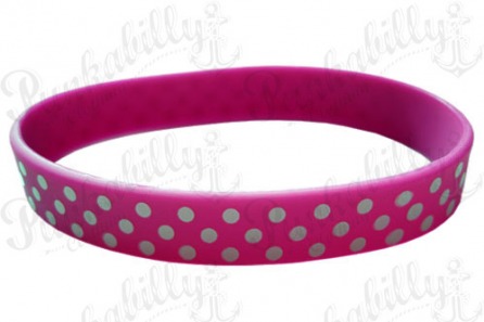 Polka Dots Pink Rubber Bracelet