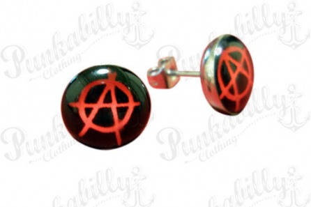 Stainless Steel Anarchy Ear Studs