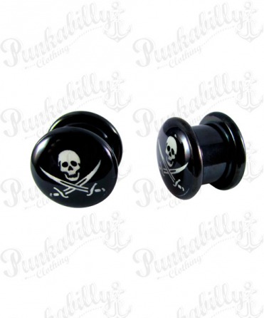 Stainless Steel Pirate Skull Plug