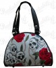 Light Blue Skulls & Roses Mini Bowling Bag