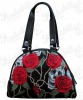 Black Skulls & Roses Mini Bowling Bag