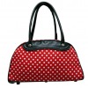 White Polka dots Red Rockabilly bowling Bag