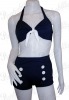 Navy Blue Vintage Pin Up Bikini.