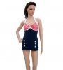 Navy Blue Sailor Vintage Retro Pin Up Swimwear