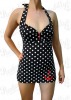 Black Pin Up Swimsuit with Polka Dots