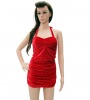 Red 50's style Pin Up Velvet Swimsuit