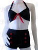 Navy Blue Vintage Rockabilly Bikini