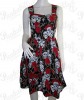 Black Skulls & Rosses Rockabilly Dress