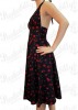 Black Rockabilly Dress with Cherry Print