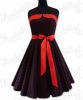 Black with red polka dots swing dress