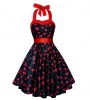 Classic cherry print halter dress