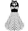 White Helter Dress with black polka dots