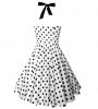 White Helter Dress with black polka dots