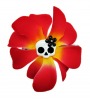 Red and Yellow Rose & Skull Hair Pin