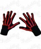 Black Gloves with Red Skeleton Design