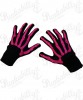 Unisex Gloves with Pink Skeleton Design