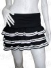 Black with White stripes Punk Rock Skirt