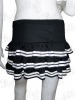 Black with White stripes Punk Rock Skirt