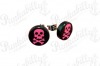 Black & Pink Crossbones Skull Punk Ear Studs