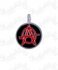 Round Pendant with Red Anarchy Symbol