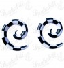 White & Black Checked Spiral Taper